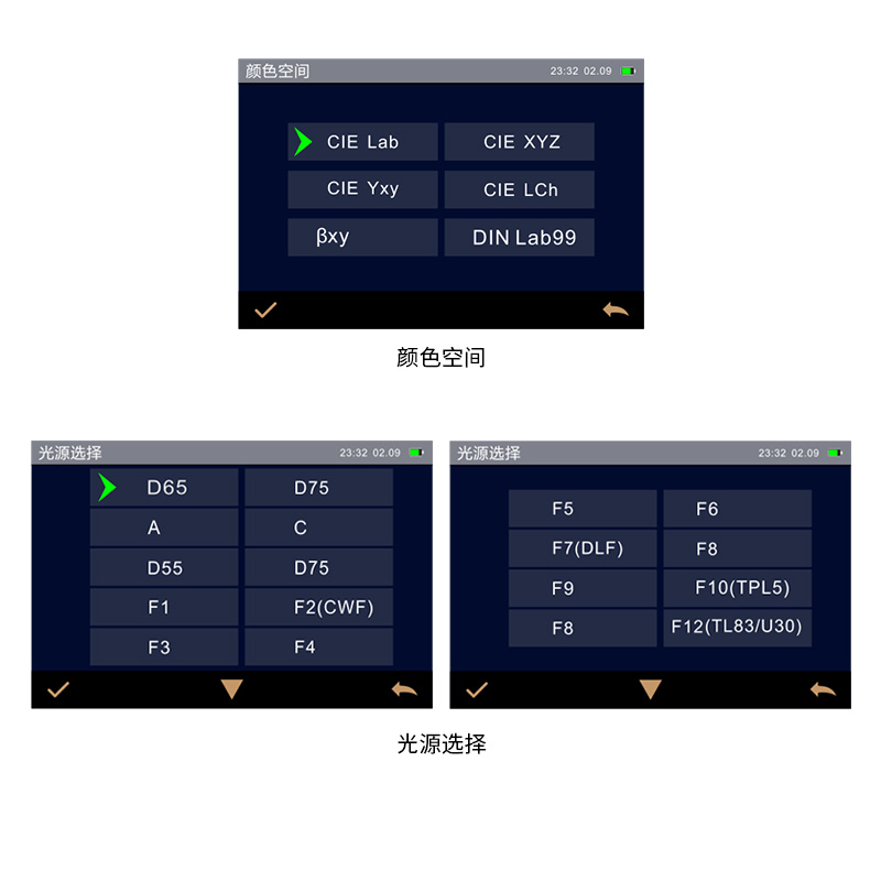 多種顏色測(cè)量空間，多種觀測(cè)光源